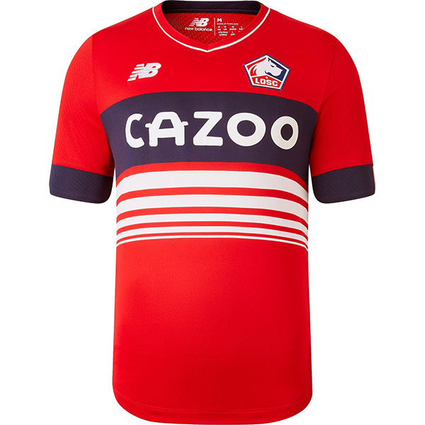 losc lille home jersey soccer uniform men's first football kit sports tops shirt 2022-2023